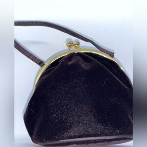 NYTLITES Elegant Vintage Black/ Dark purple Velvet Handbag